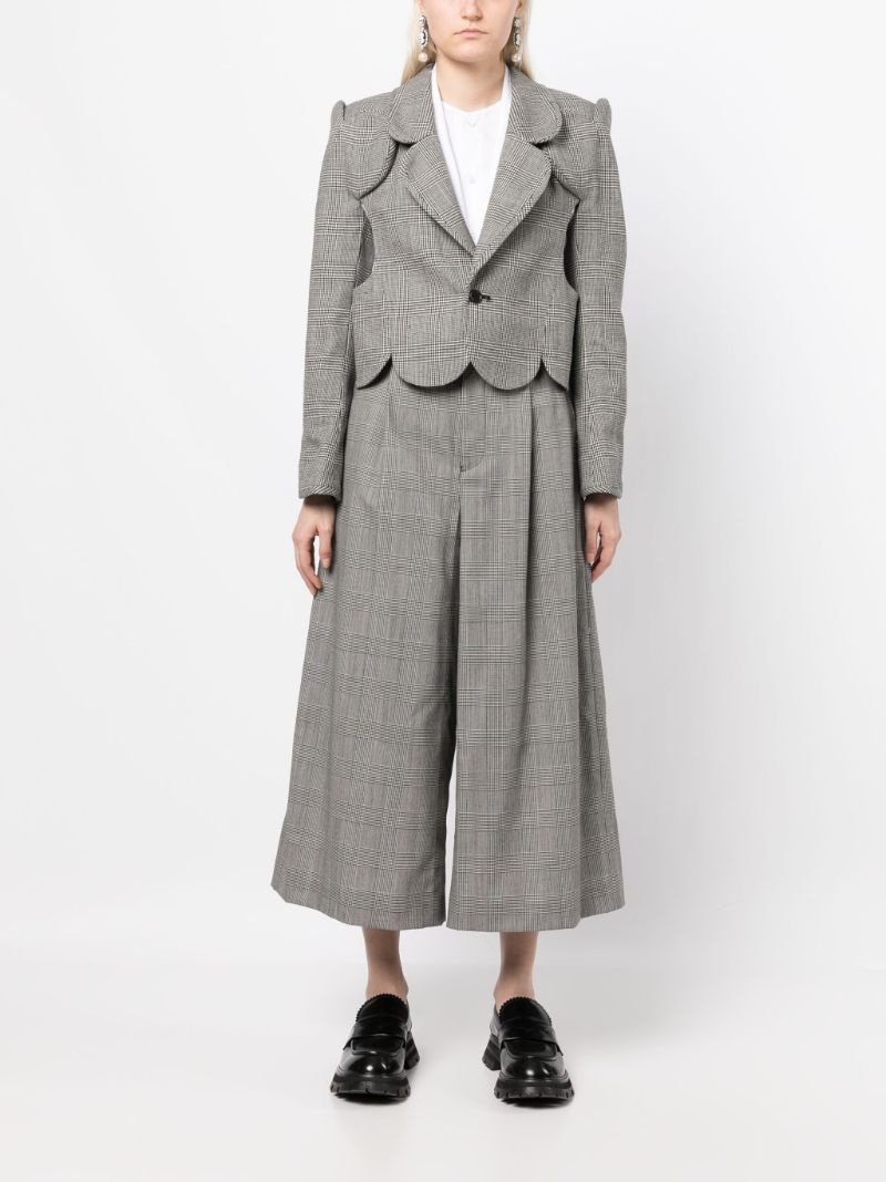Glencheck cropped trousers - 2