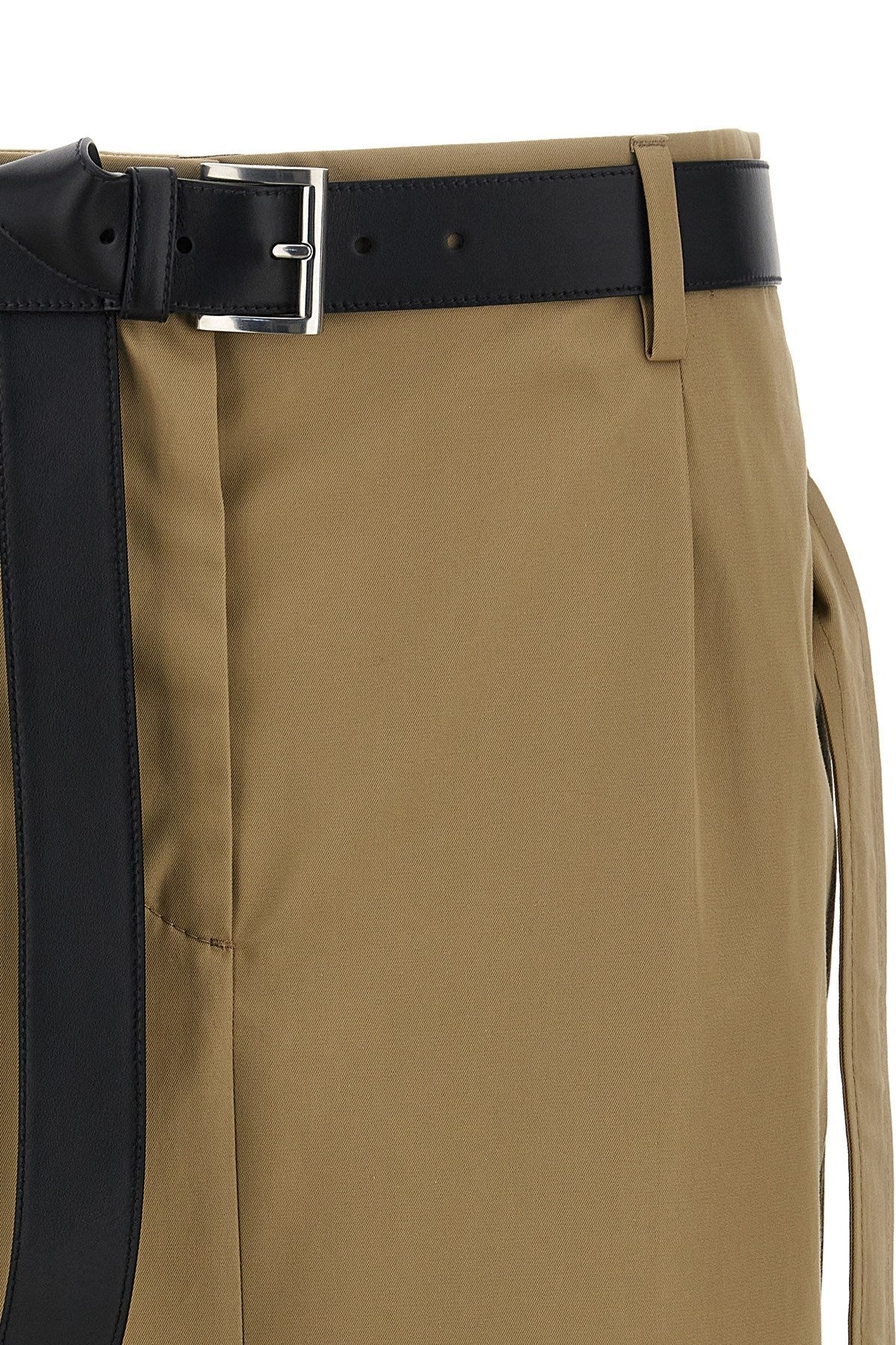 スカート PRADA Twill skirt Beige P185KKSOOO14ZG Belted cotton twill pencil skirt in beige - Prada | Mytheresa