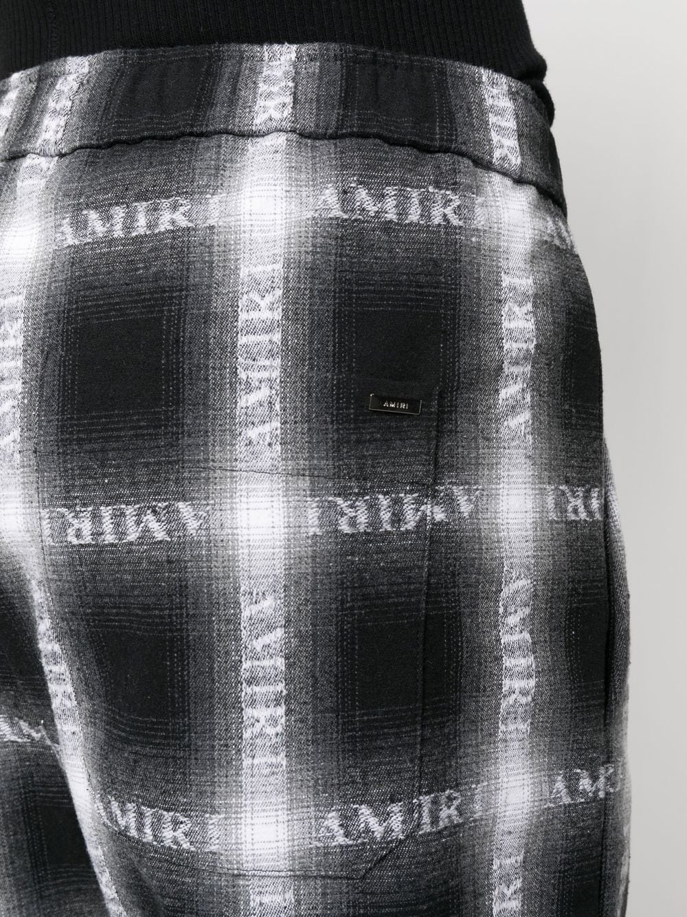 wide-leg grid-pattern trousers - 5