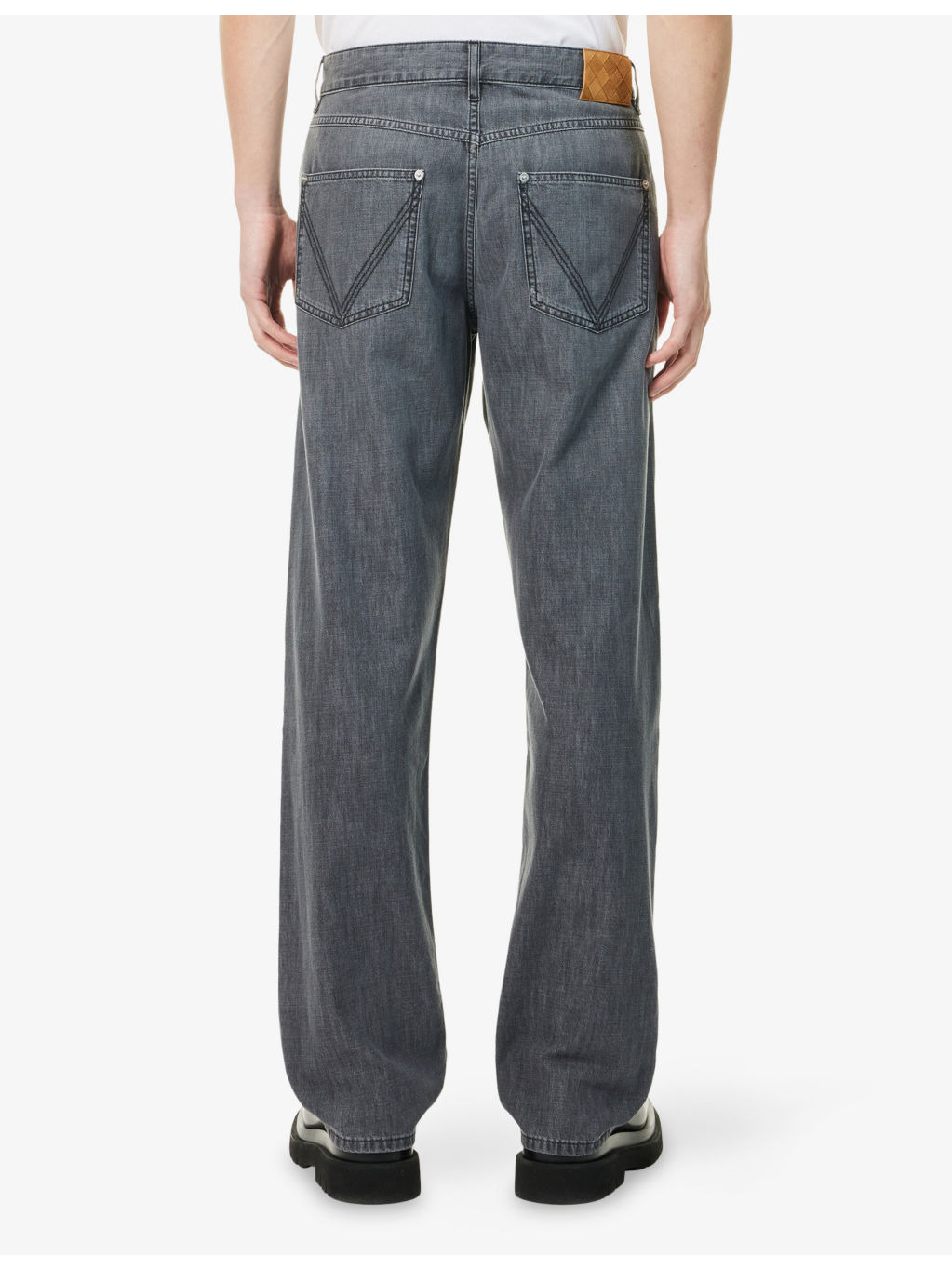 Faded-Wash Straight-Leg Denim Jeans - 4