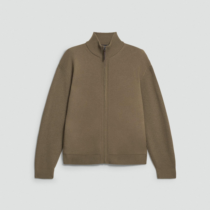 Turtleneck Cardigan in Boiled Wool 1