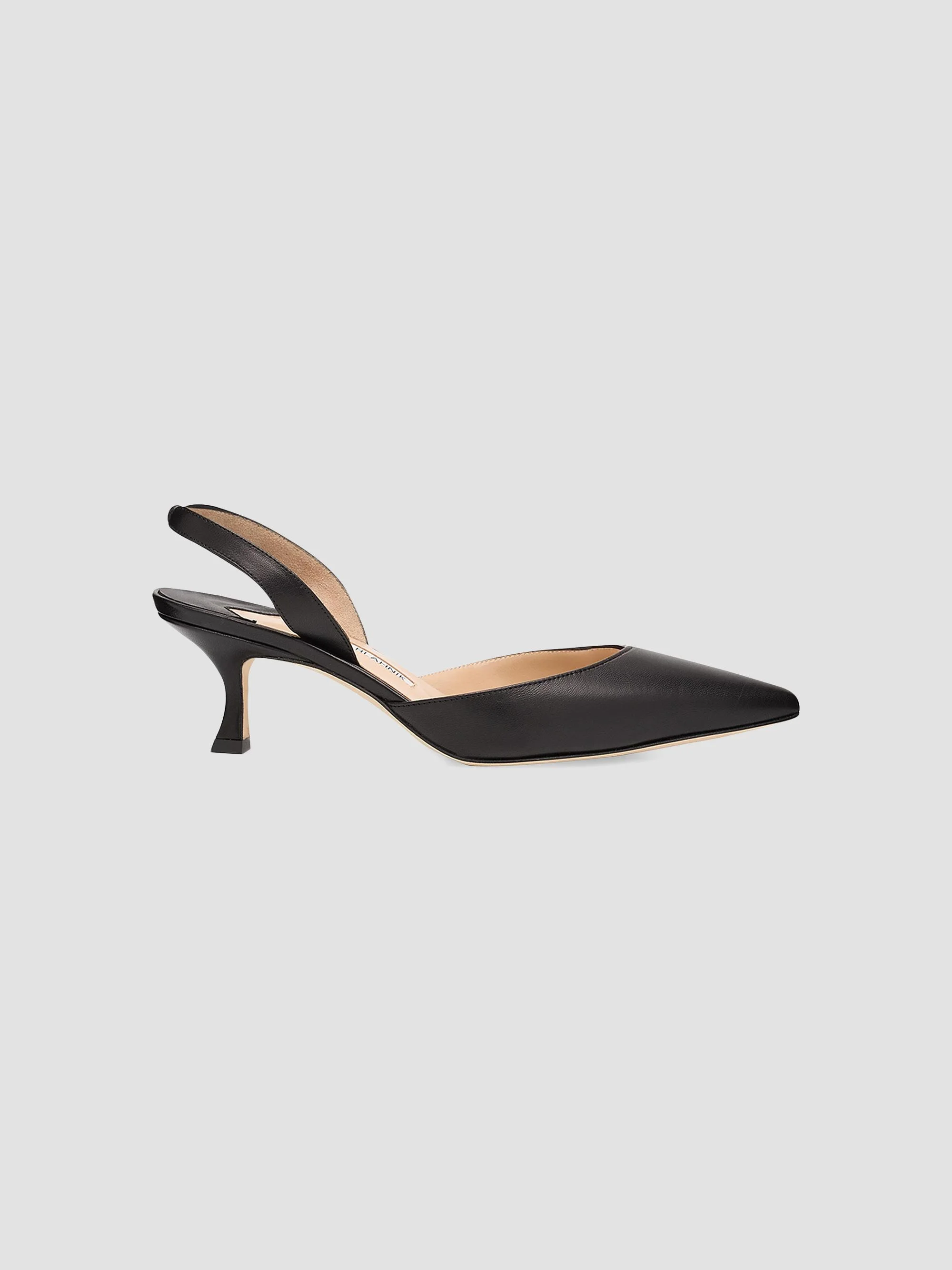 Women's Carolyne 50MM Leather Slingback Pumps - Black - 1