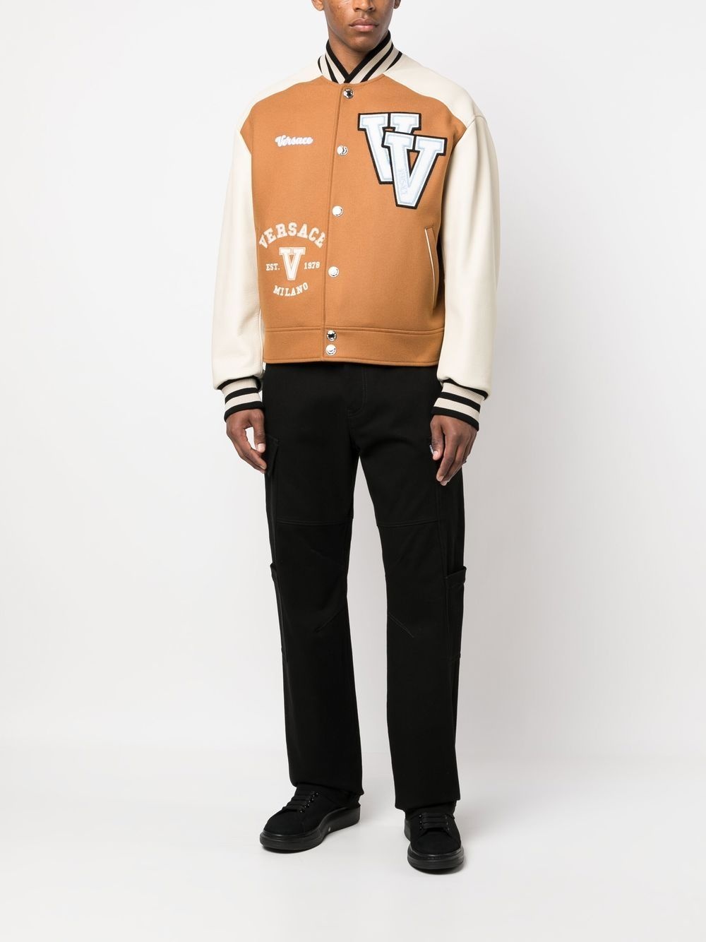 appliqué-logo bomber jacket - 2