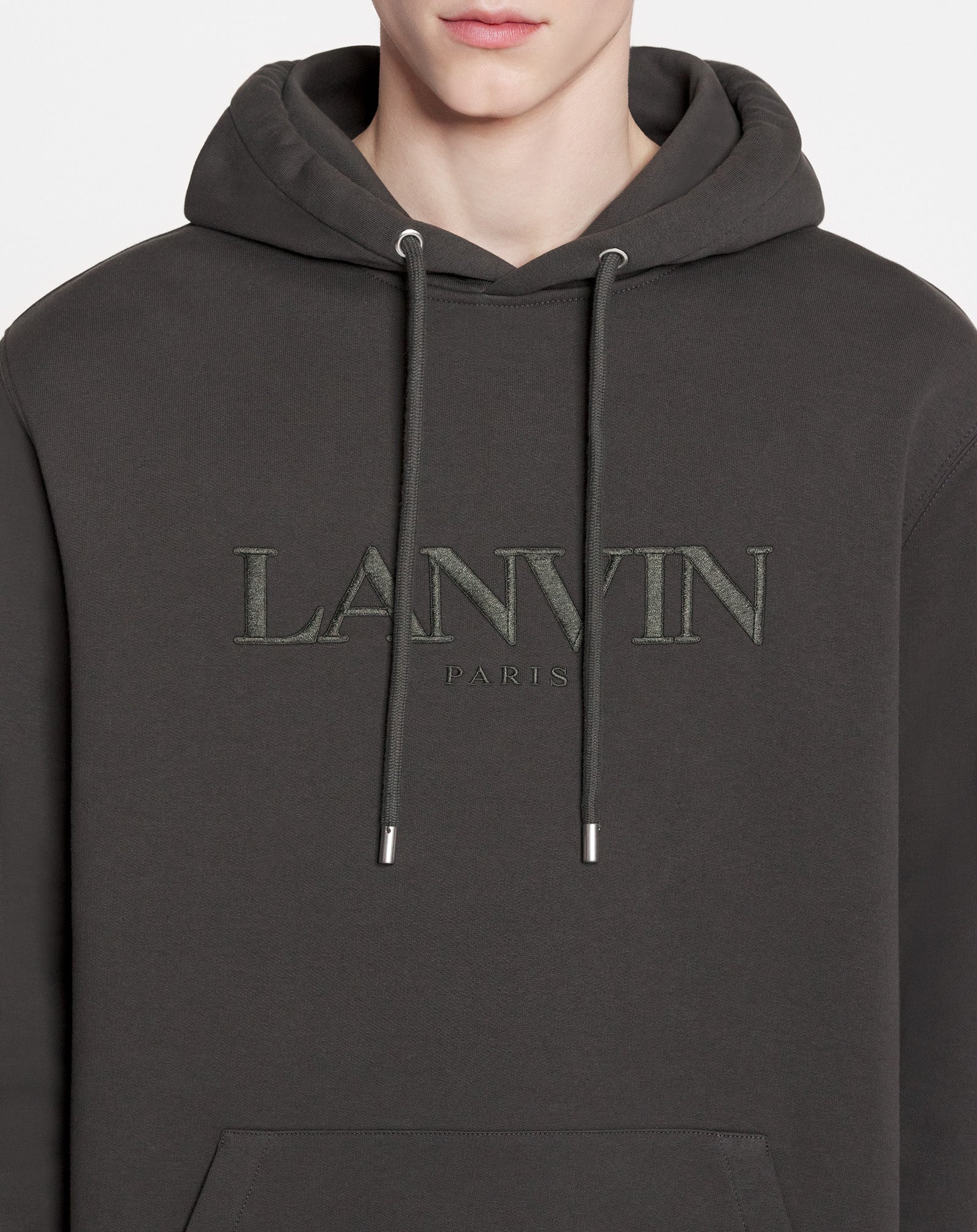 OVERSIZED LANVIN PARIS EMBROIDERED HOODIE - 5