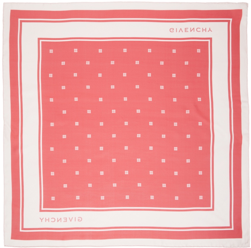 Pink Plumetis Print Square Scarf - 2