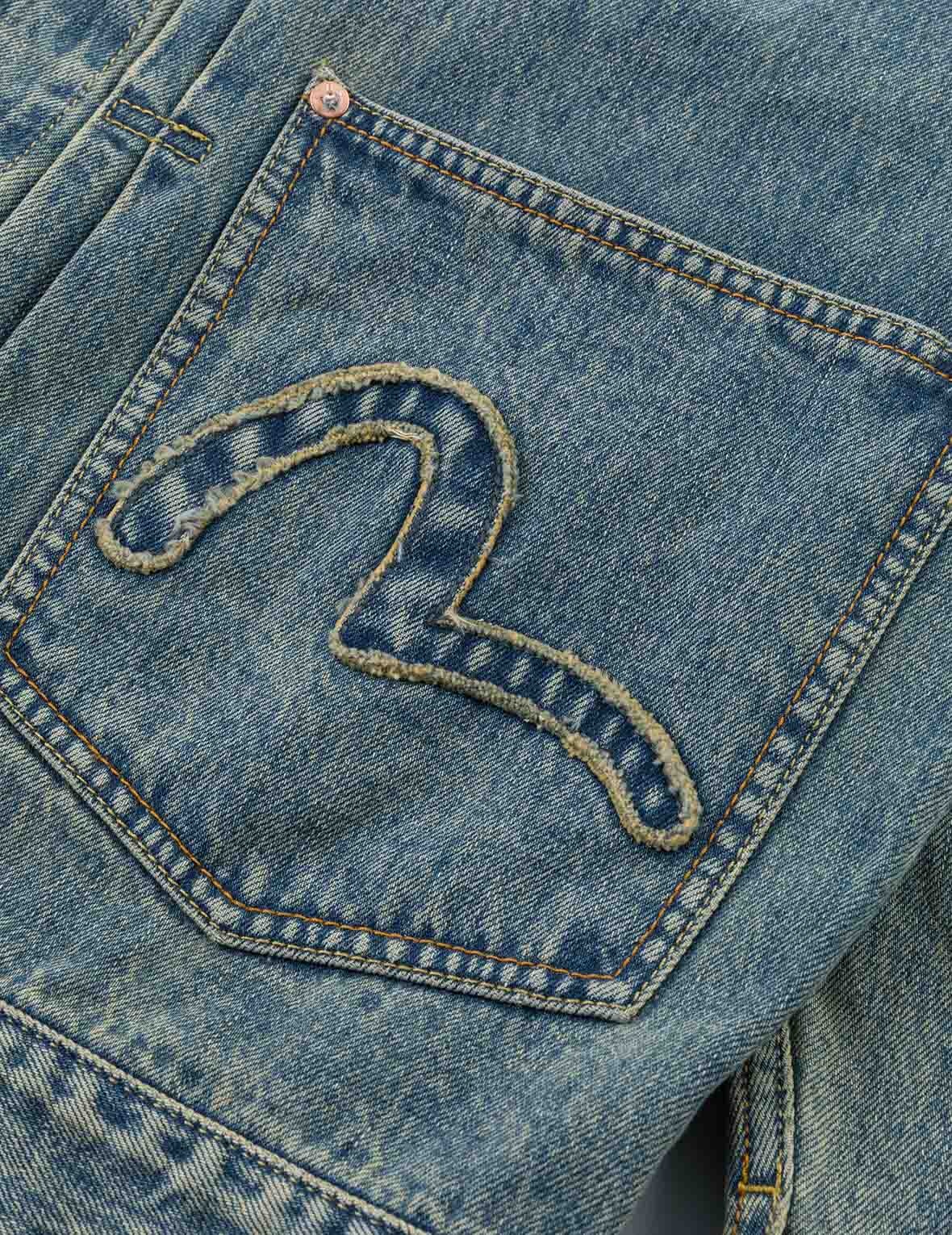 EVISU X F-LAGSTUF-F Shuga and Seagull Embroidery Relax Fit Denim Jacket - 9
