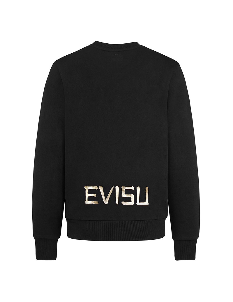 EVISU JAPANESE BROCADE SEAGULL APPLIQUÉD SWEATSHIRT outlook