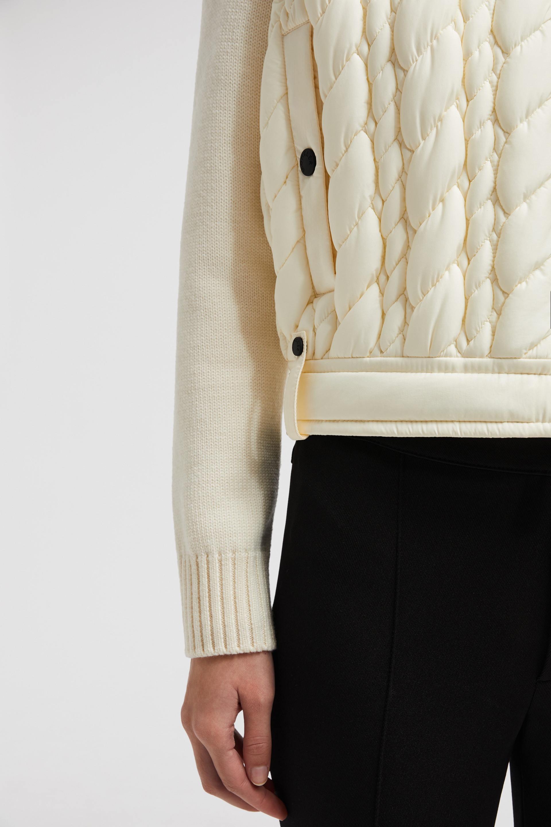 Padded Wool Zip-Up Cardigan - 6