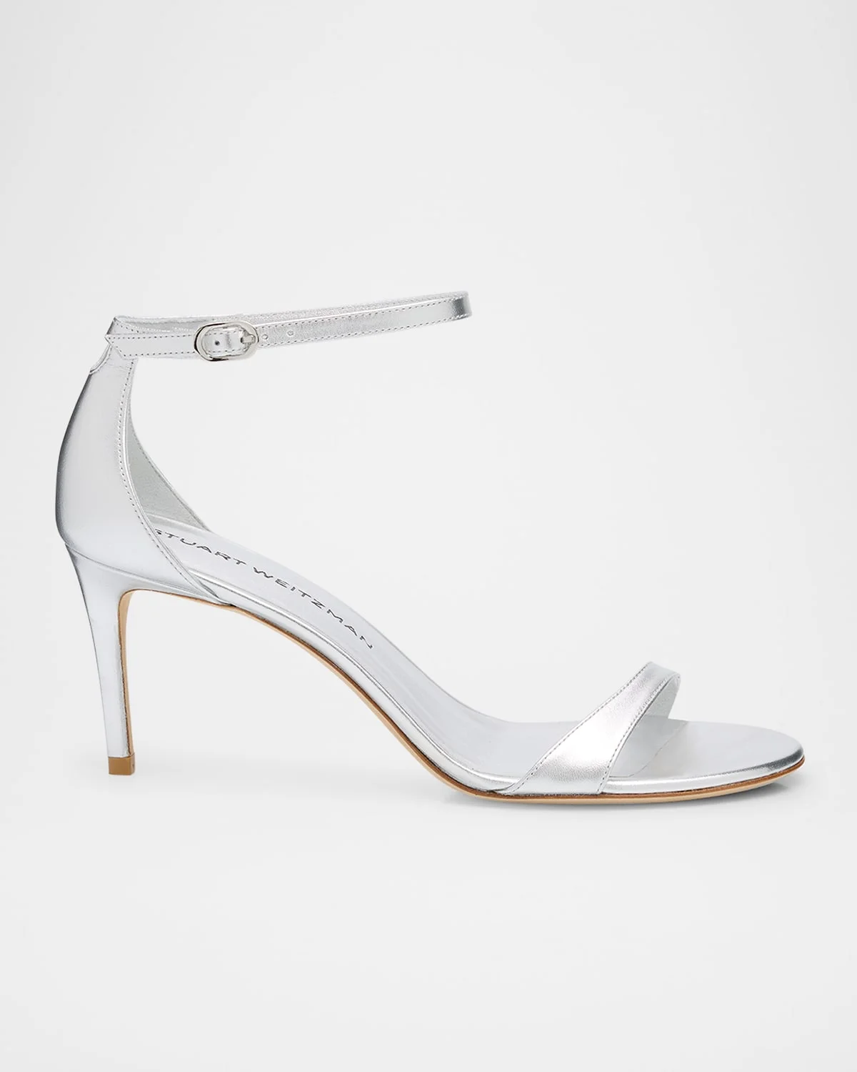 75mm Nudist II Metallic Leather Ankle-Strap Sandals - 1