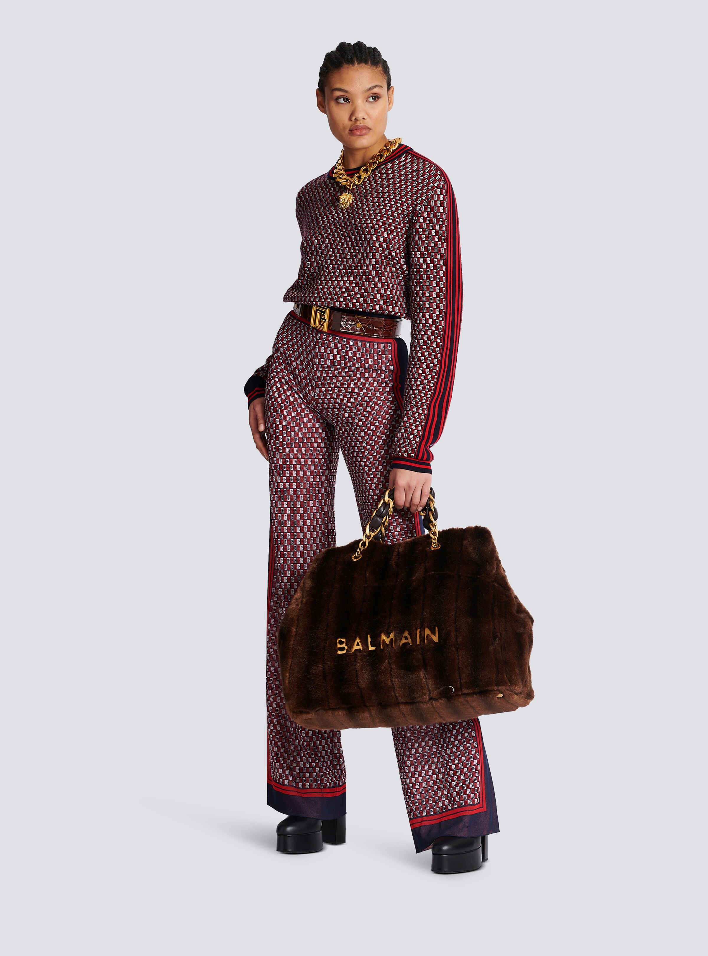 Balmain Monogrammed jacquard jumper | REVERSIBLE