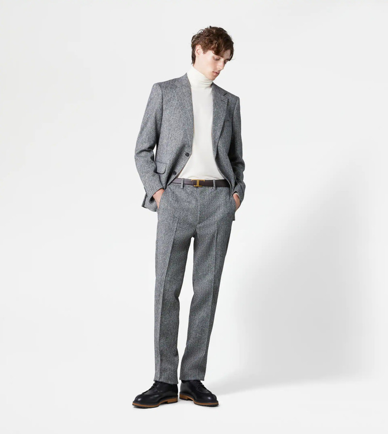 Tod's CLASSIC SHETLAND TROUSERS - GREY outlook