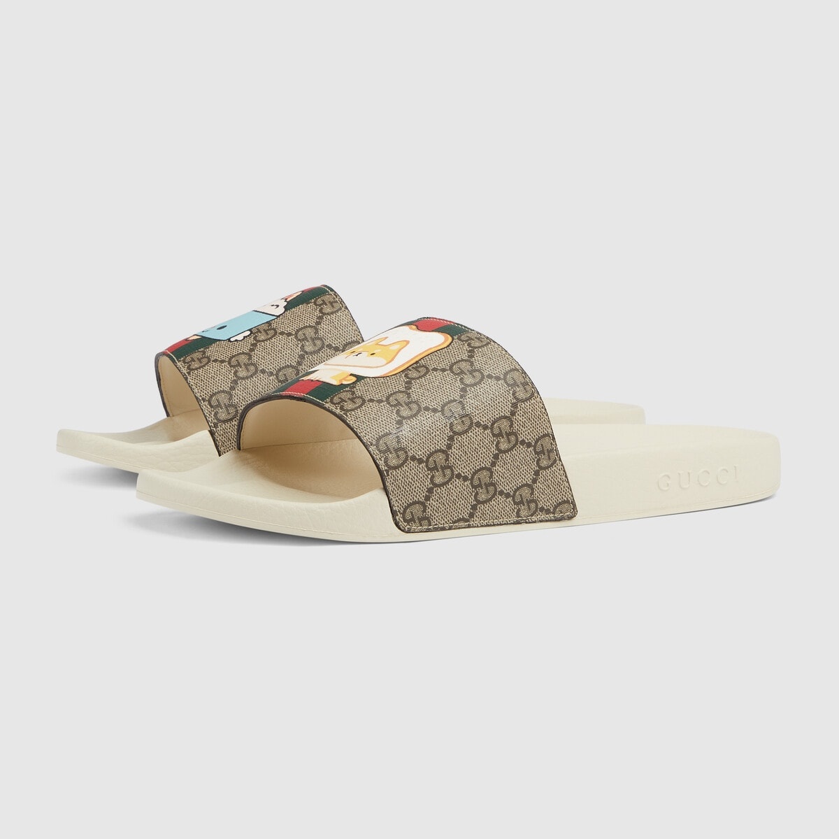 Men's Web animal print slide sandal - 4