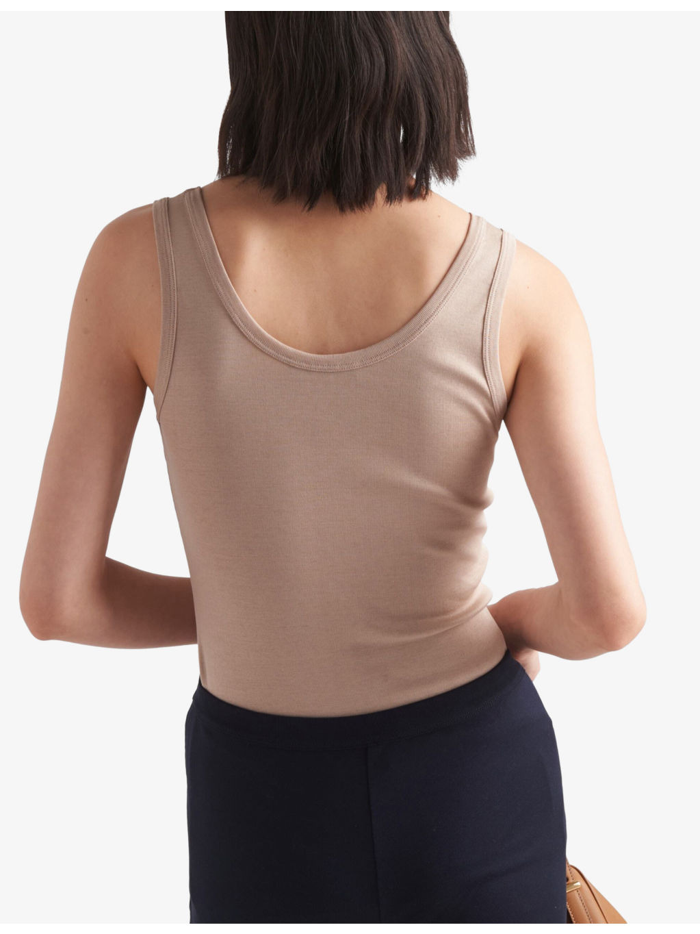 Ribbed enamelled-logo cotton knit top - 4