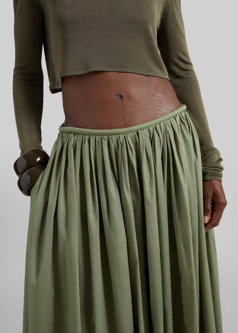 Gaeta Wide Corded Waistband Culottes - Sage 5