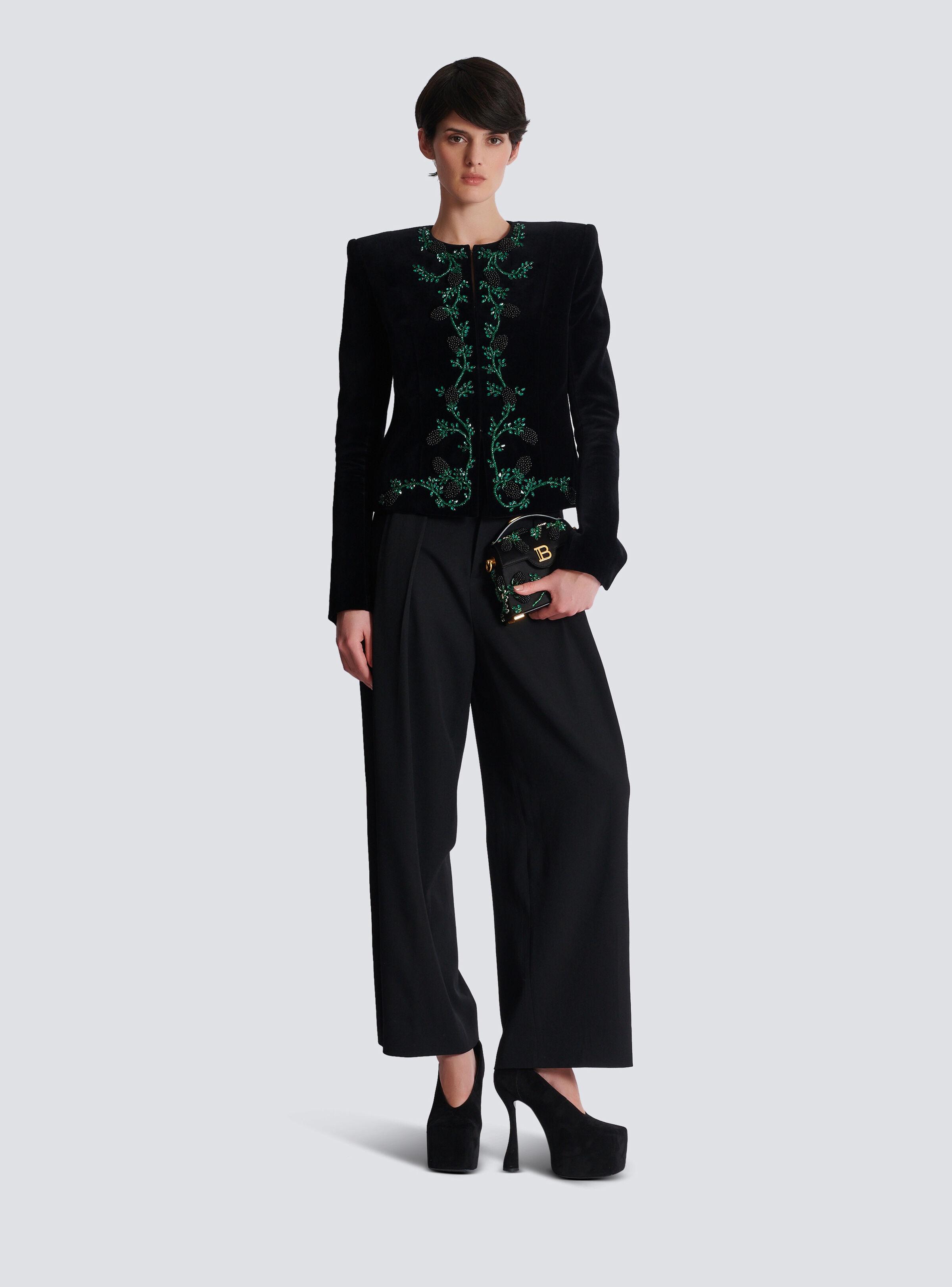 Blackberry embroidered velvet jacket - 2