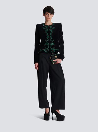 Balmain Blackberry embroidered velvet jacket outlook