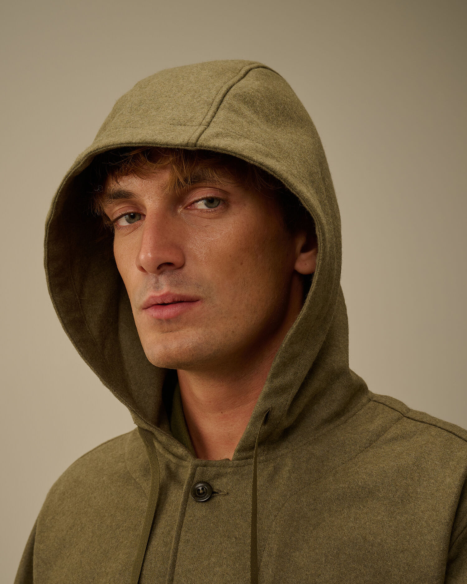 Felt Hooded Button Overshirt - 6