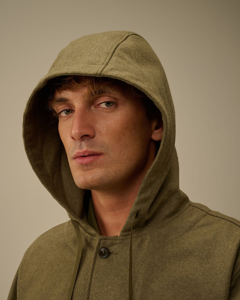 Felt Hooded Button Overshirt 6