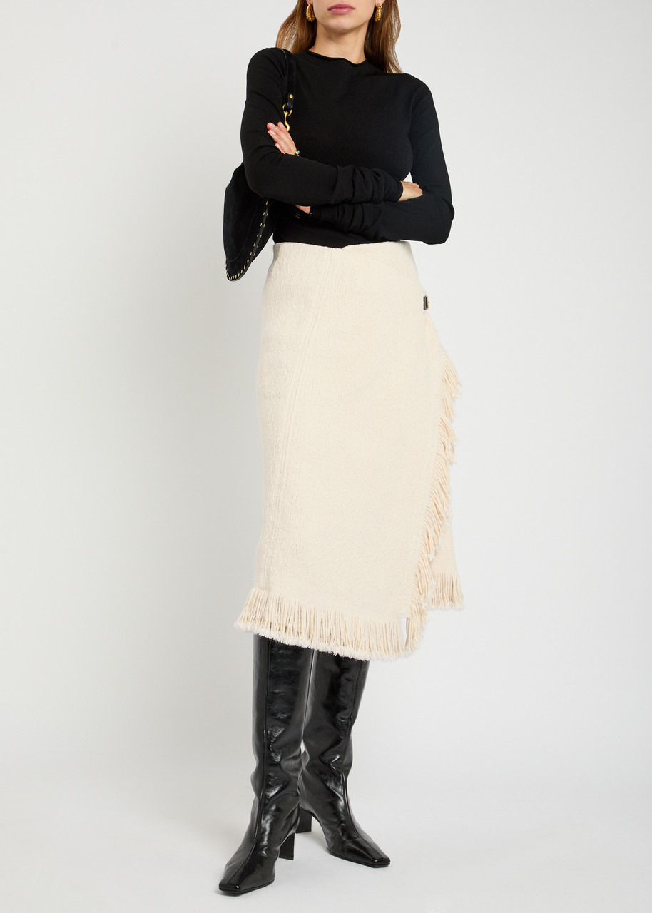 Isabel Marant Galla Asymmetric Cotton and Linen-blend Midi Wrap Skirt - 4