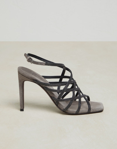 Brunello Cucinelli Precious Net heels in suede outlook