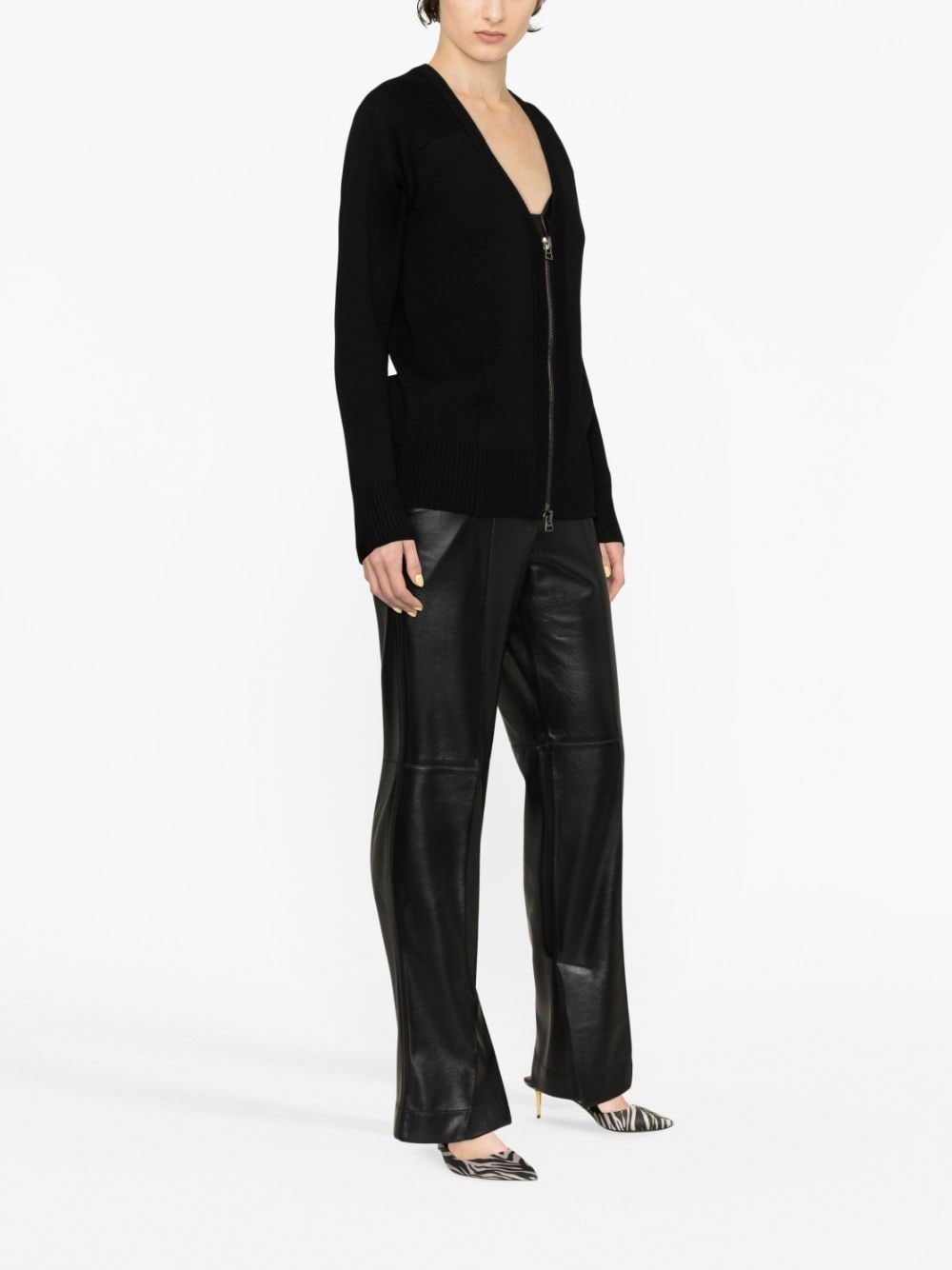 zip-up virgin-wool cardigan - 3