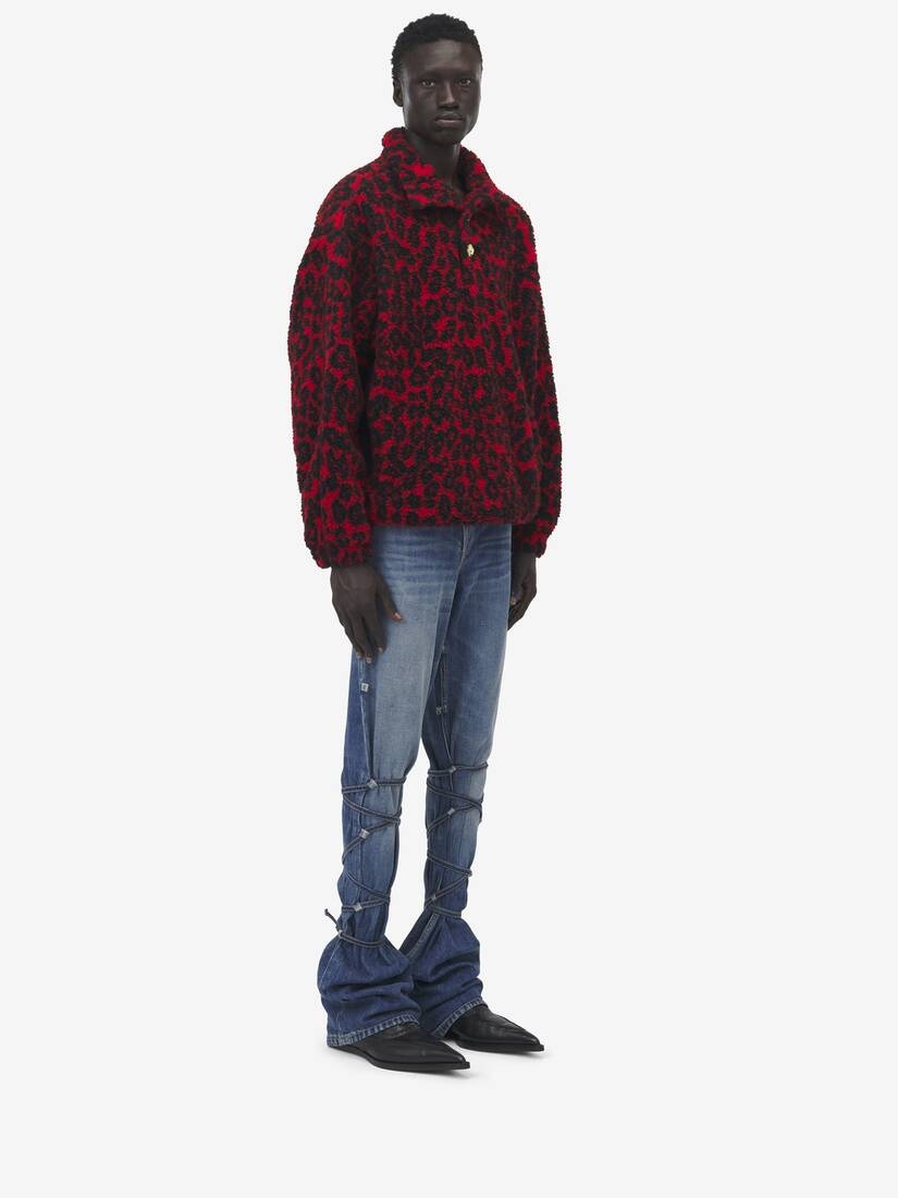 Leopard Fleece Sweatshirt - 4