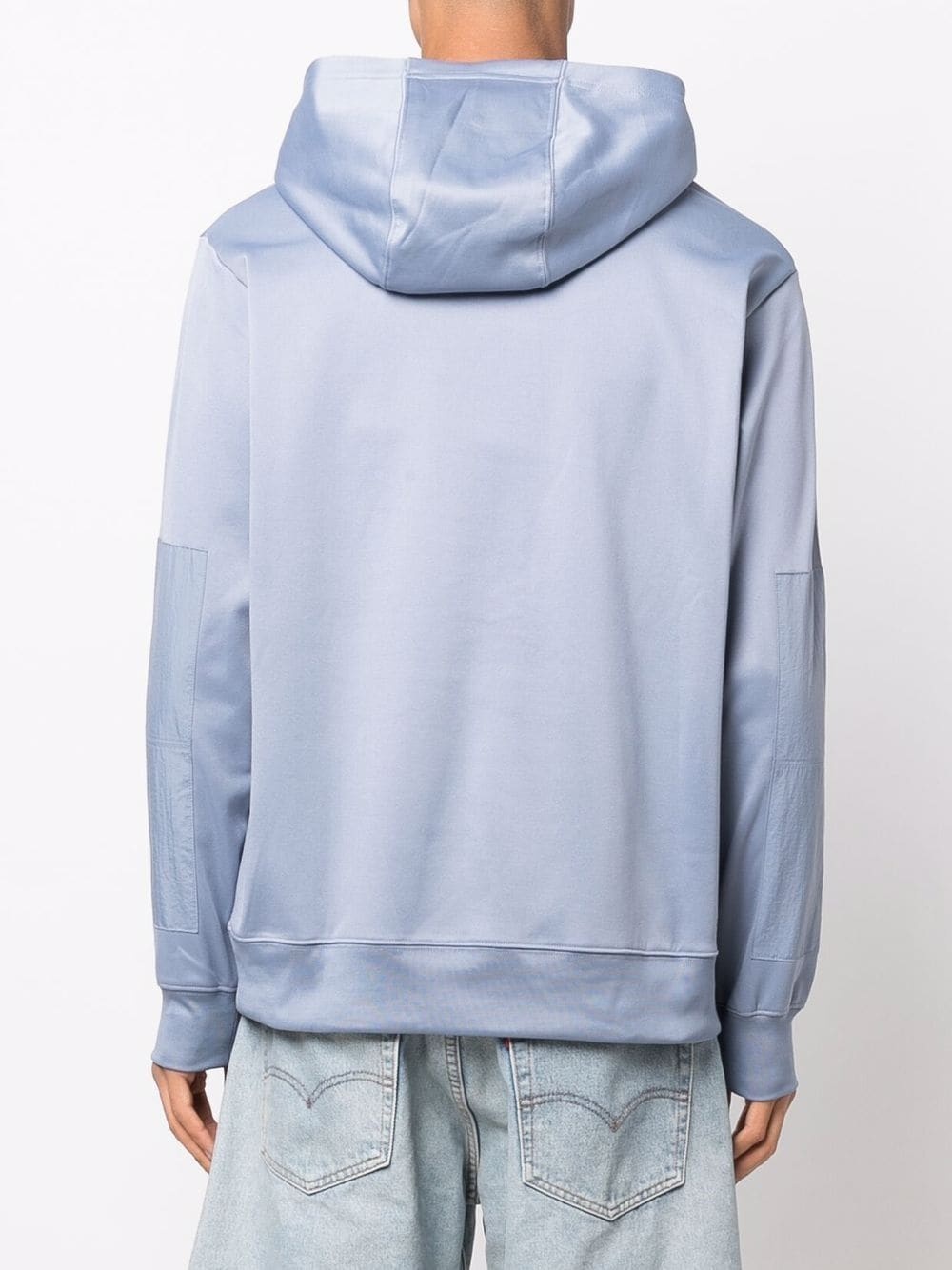 panelled drawstring hoodie - 4