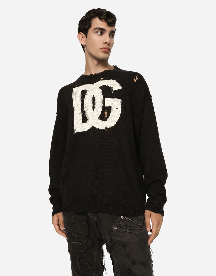 Round-neck cotton sweater with DG logo - 4