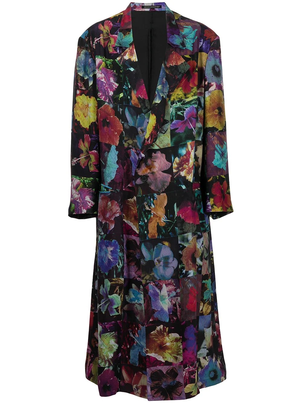 floral-print single-breasted coat - 1