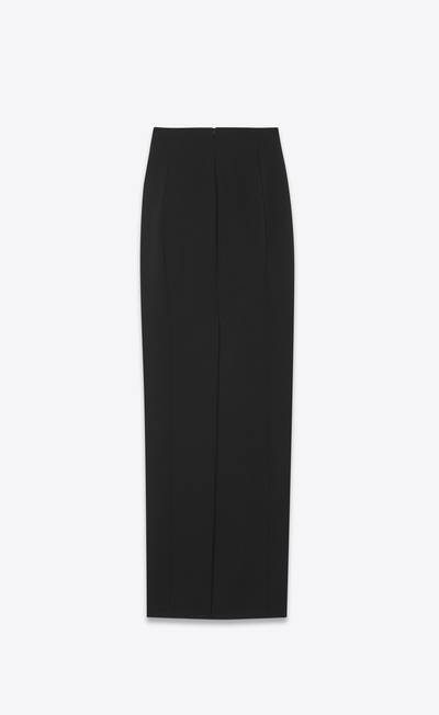 SAINT LAURENT long high-waisted skirt in grain de poudre outlook