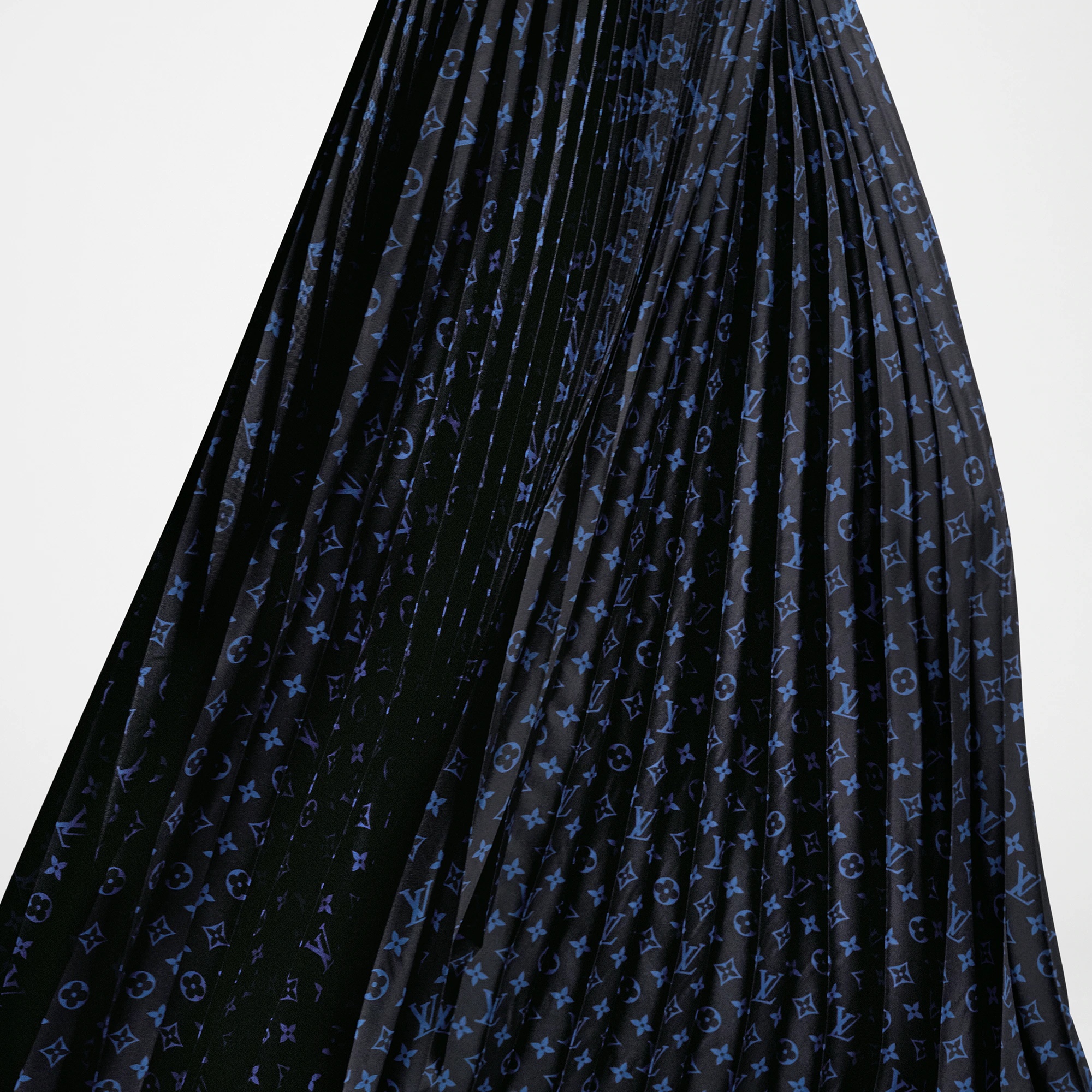 Monogram Silk Pleated Skirt - 2