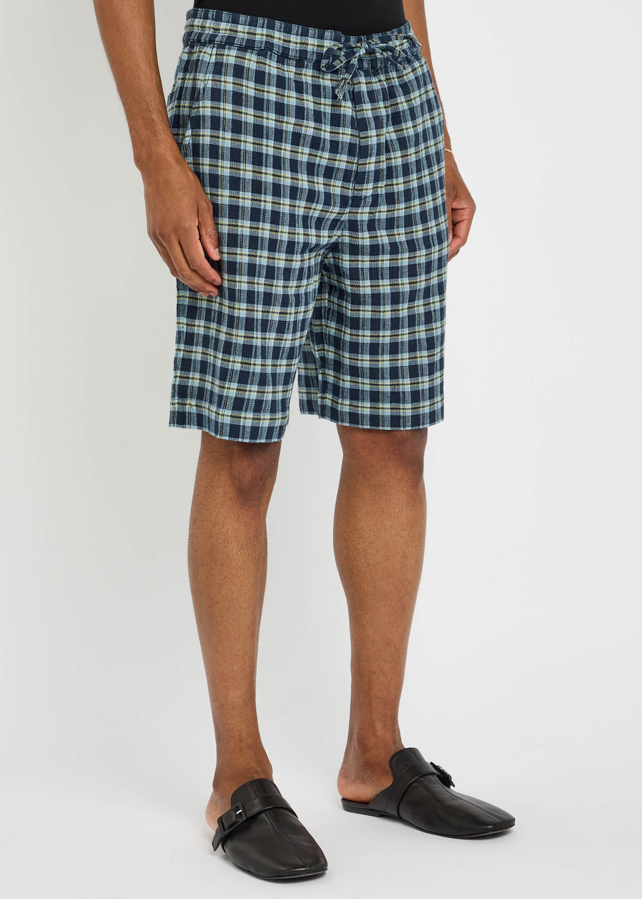 The Elder Statesman Dune Plaid Cotton Shorts - 2