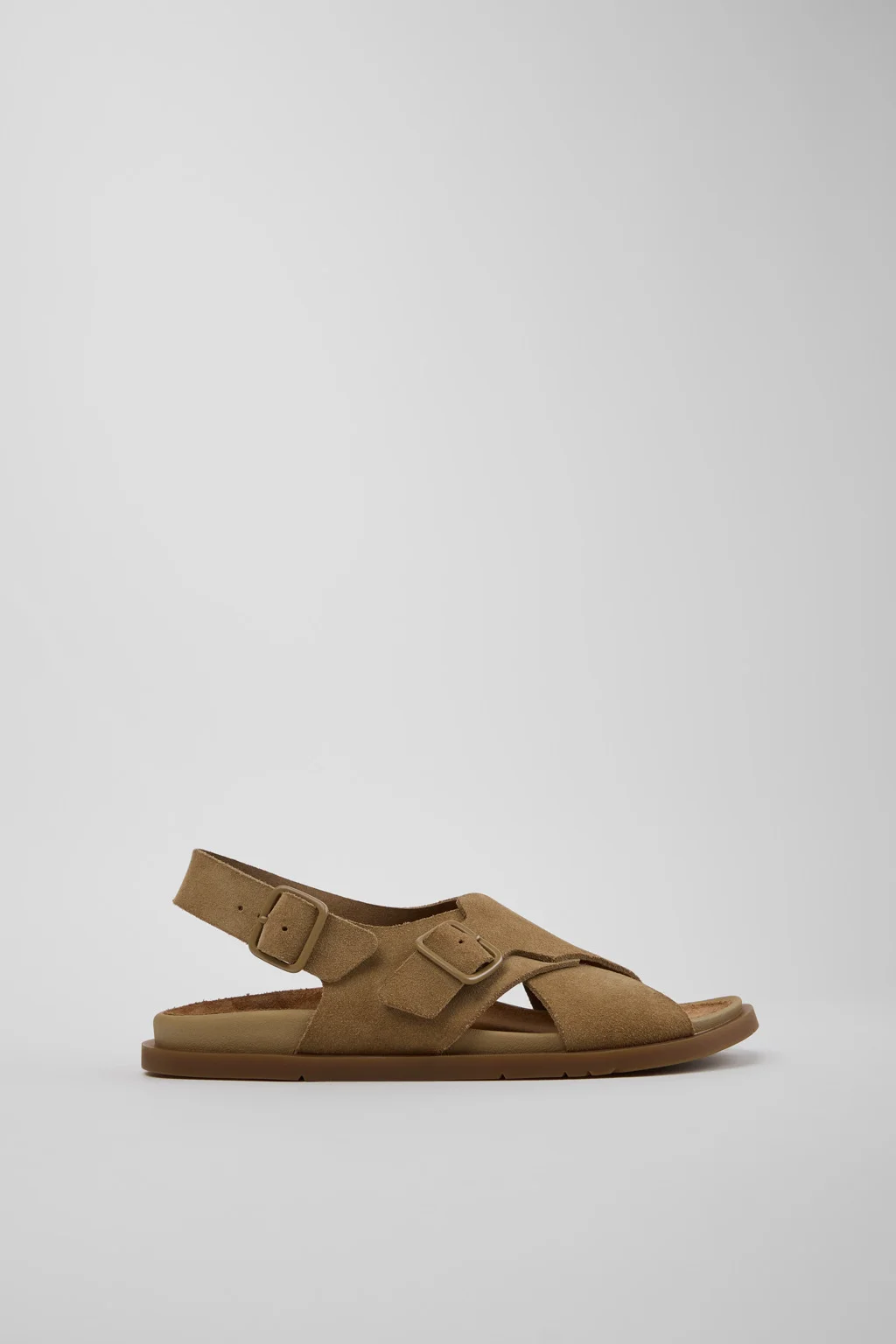 Brown Suede Leather Sandals for Women. - 1