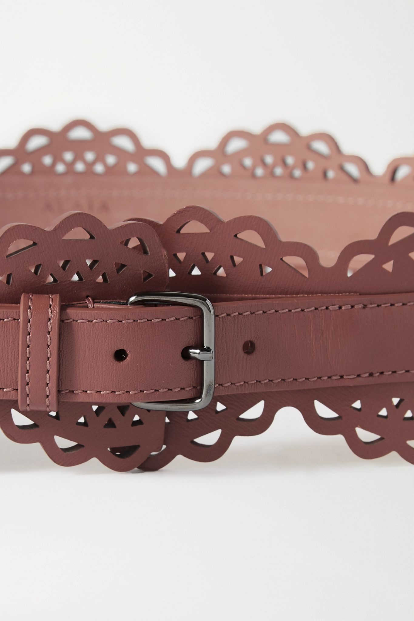 Laser-cut leather waist belt - 3