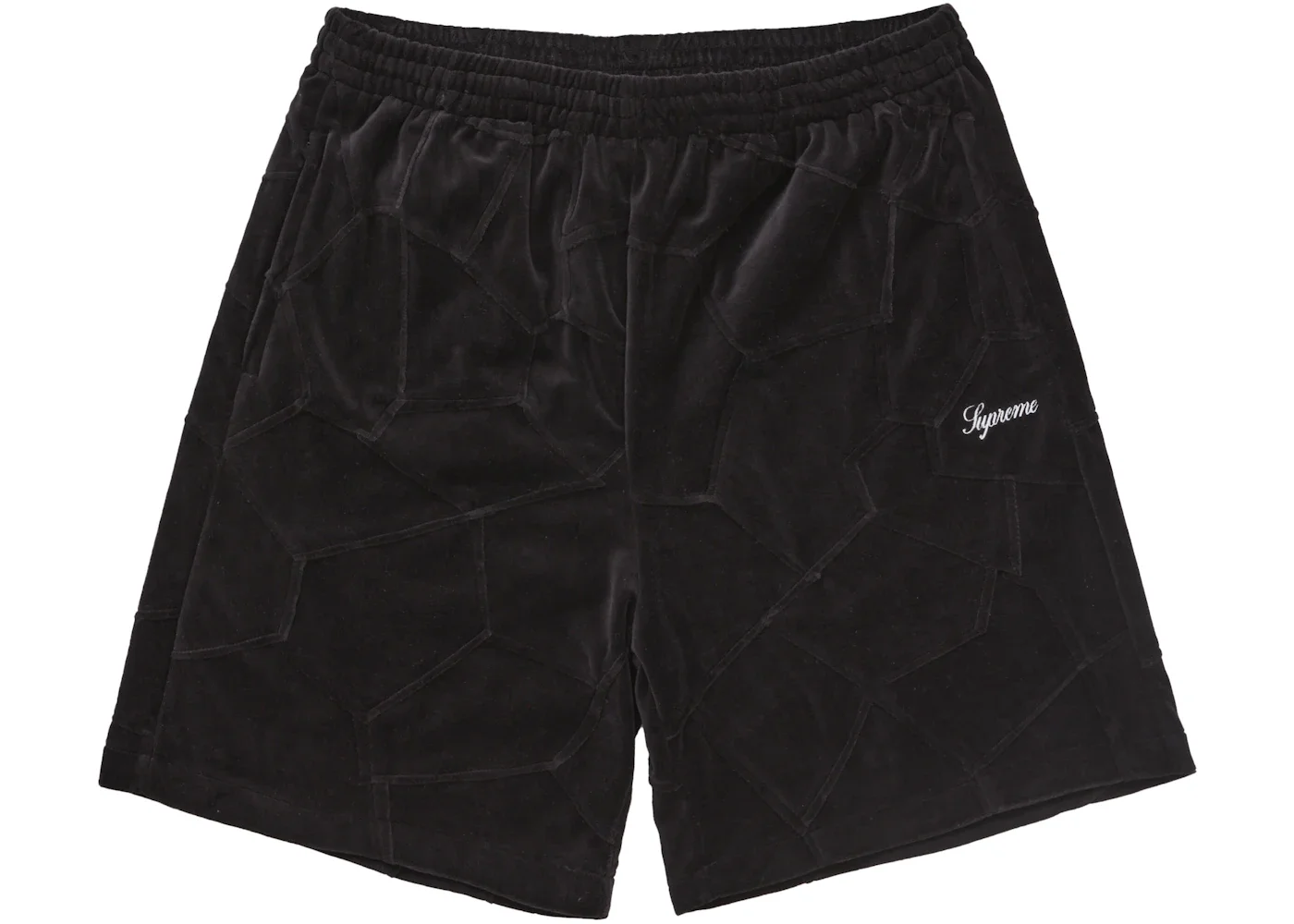 Supreme Patchwork Velour Short Black - 1