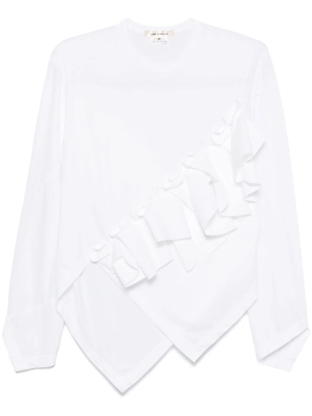 ruffle-trim asymmetric top - 1