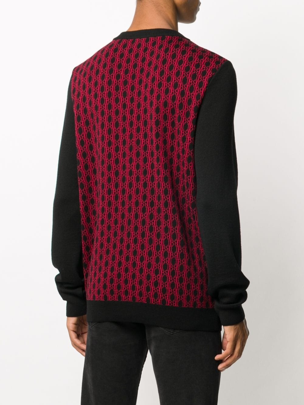 monogram intarsia knitted jumper - 4