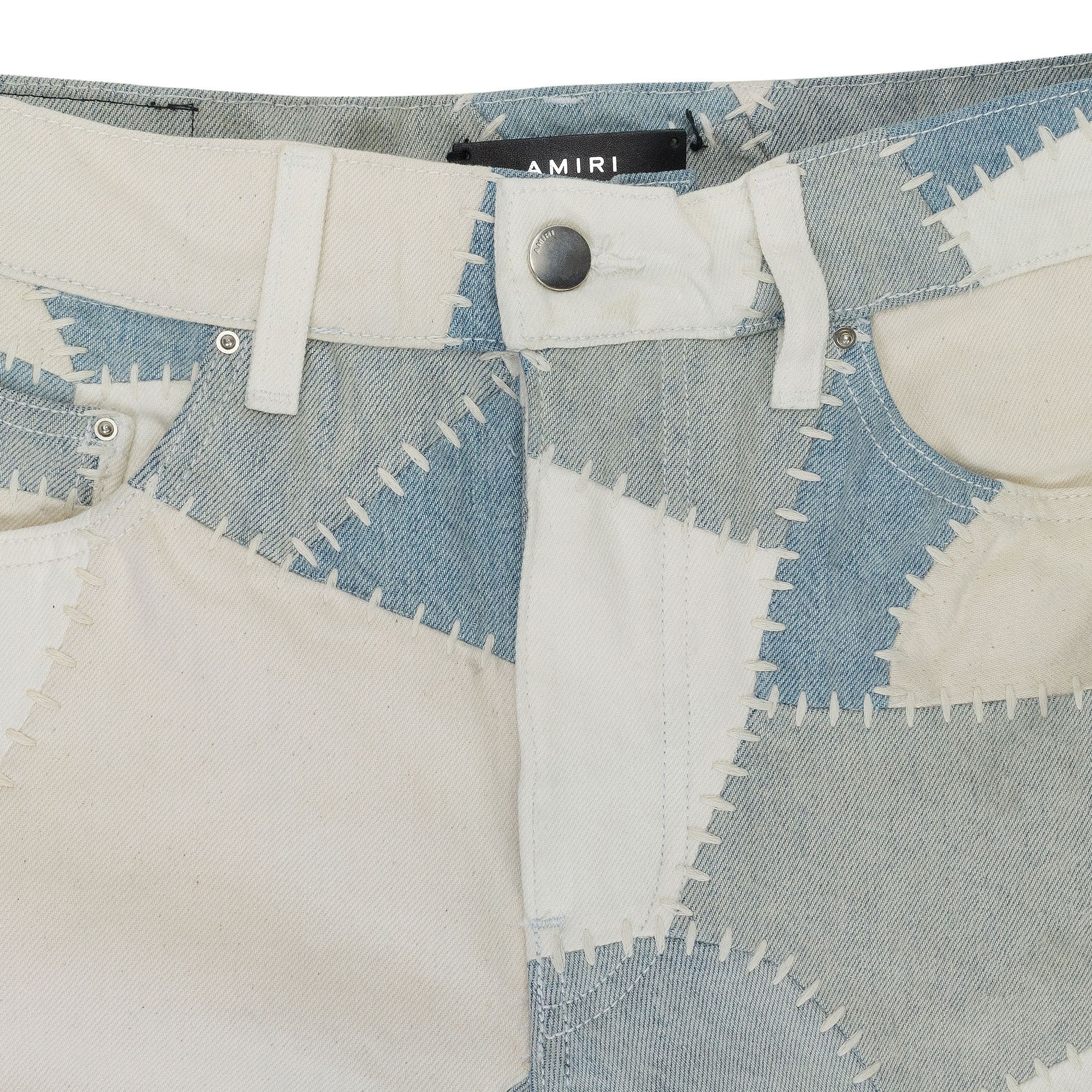 Amiri Patchwork Flare Jeans 'Alabaster' - 3