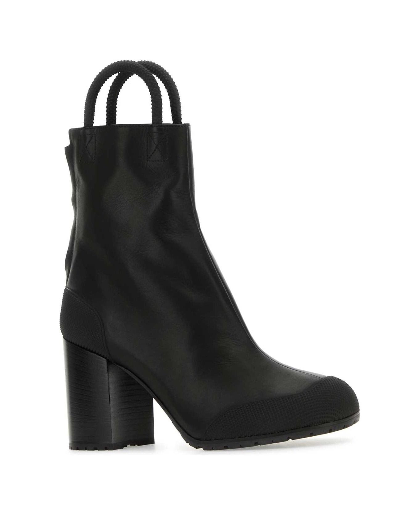 Black Leather Ankle Boots - 2