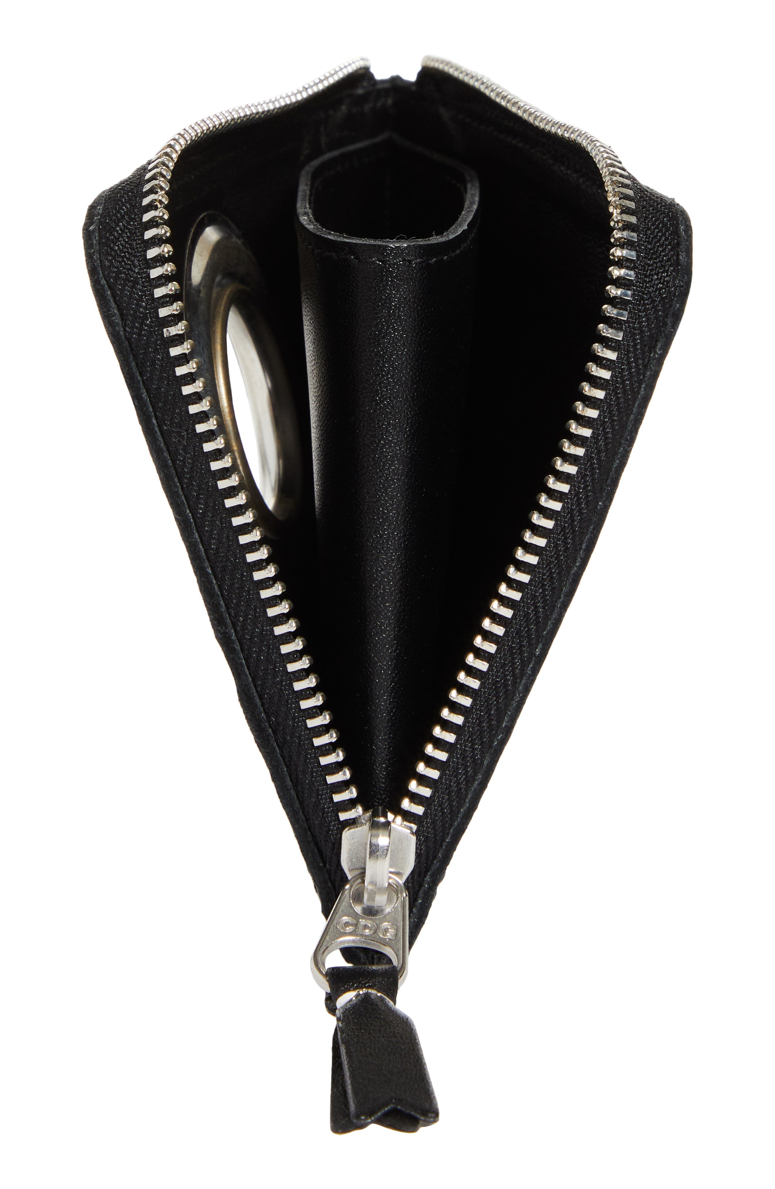 Comme des Garçons Wallets Large Eyelet Half Zip Wallet in Black at Nordstrom - 2