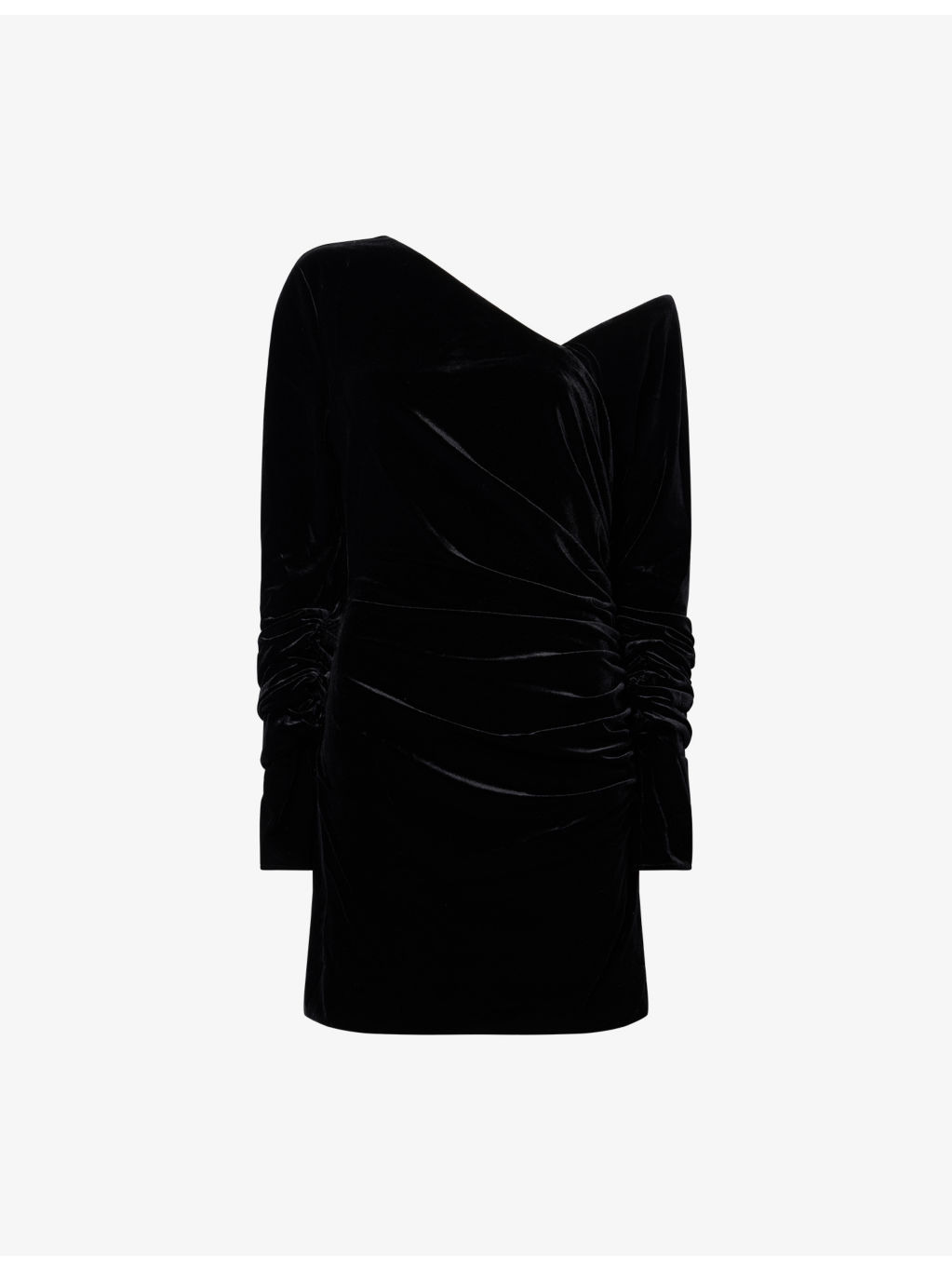 Ettore Gathered Velvet Mini Dress - 1