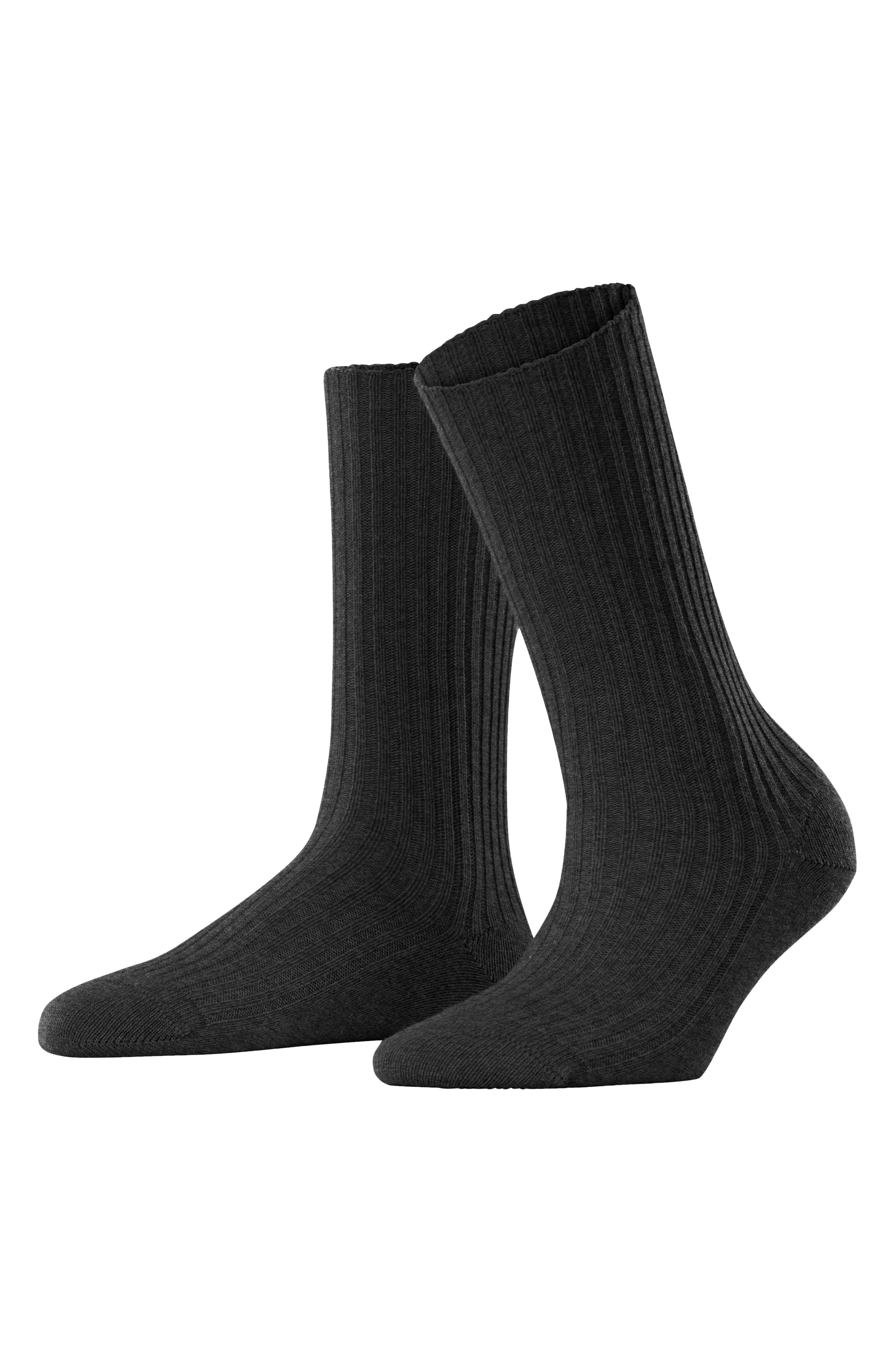 Cosy Wool Blend Boot Socks in Anthra. mel - 1