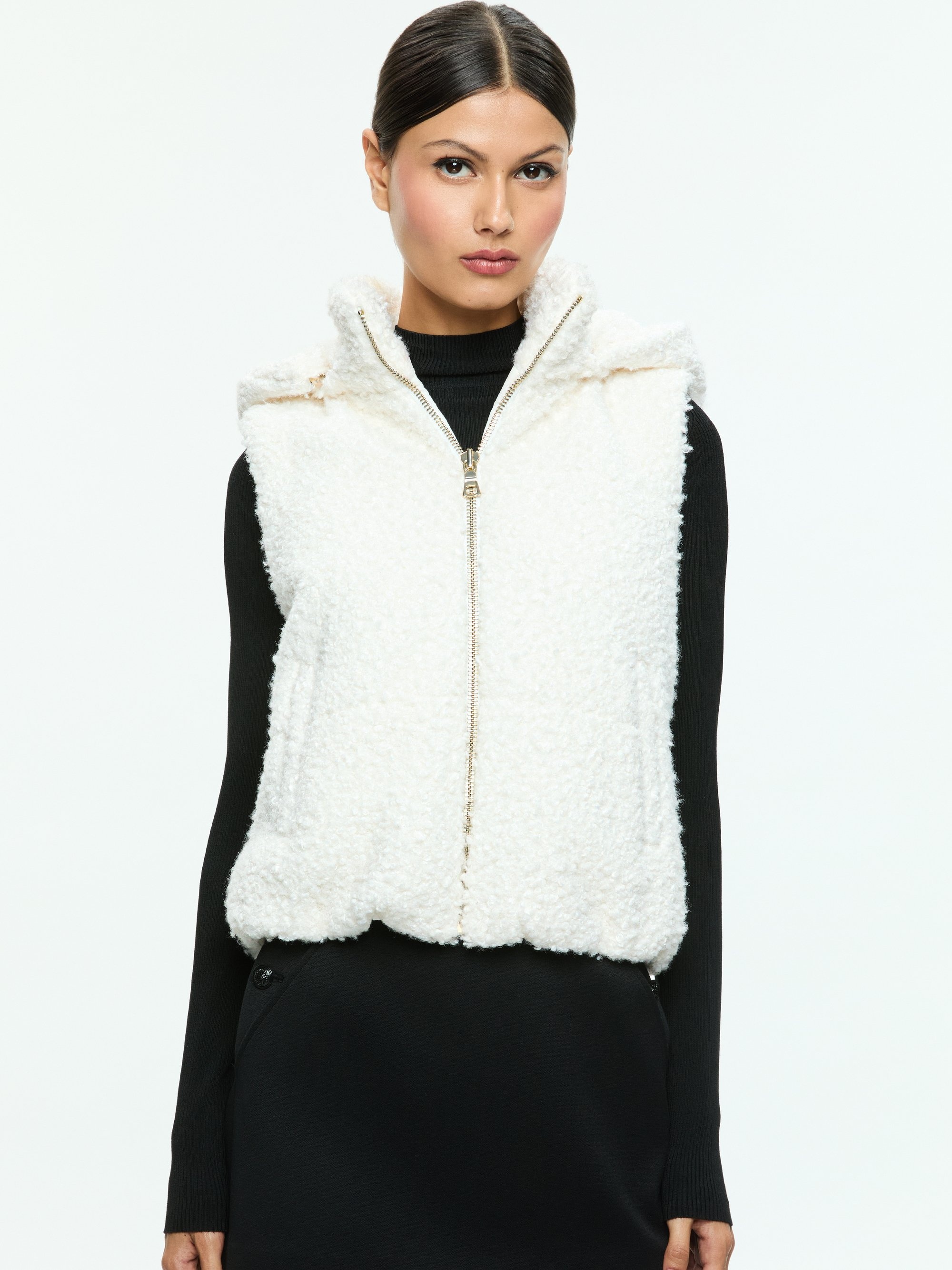 ROBENA TEDDY PUFFER VEST WITH DETACHABLE HOOD - 2