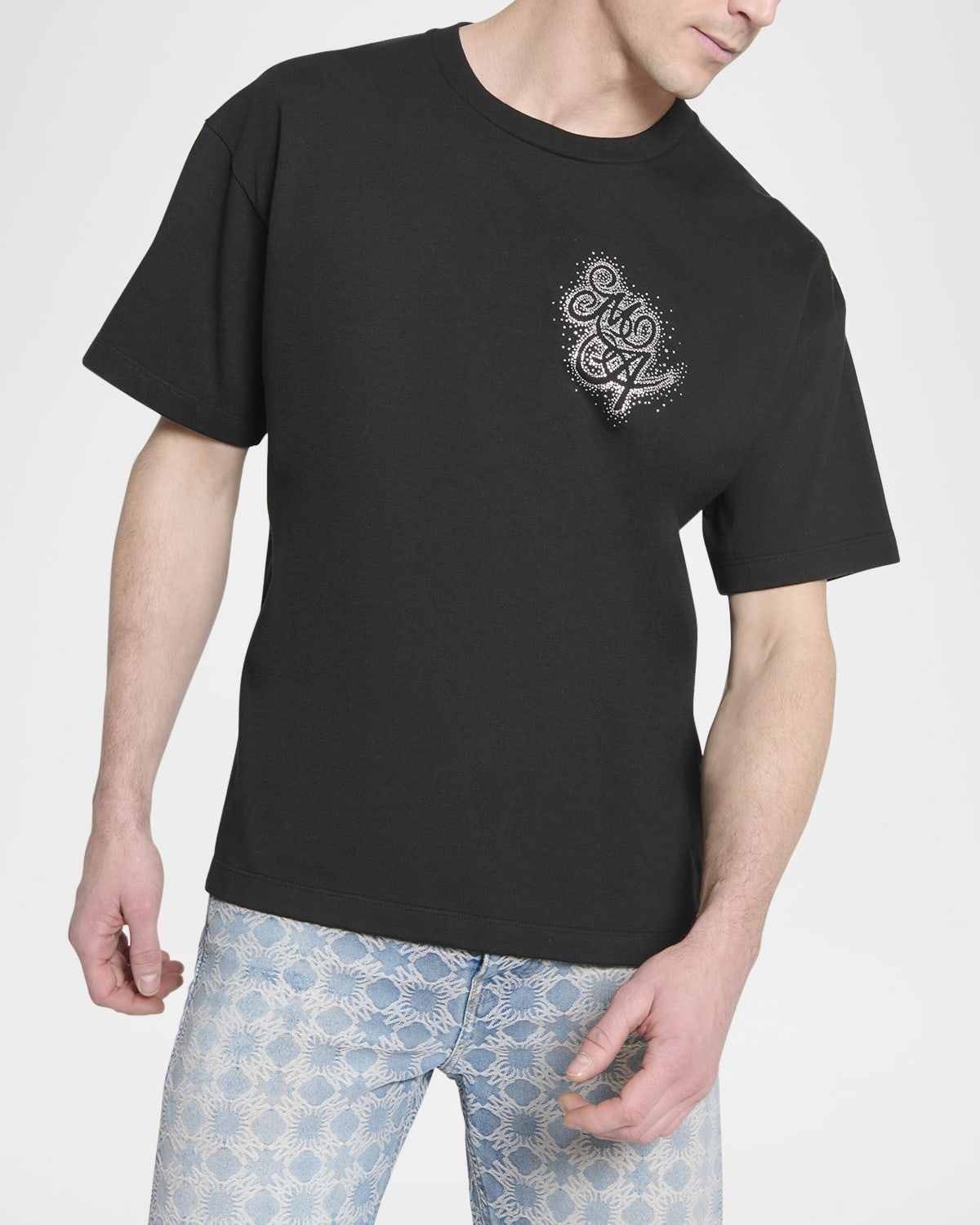 AMIRI Men's Crystal Burst MA Swirl Crewneck T-Shirt