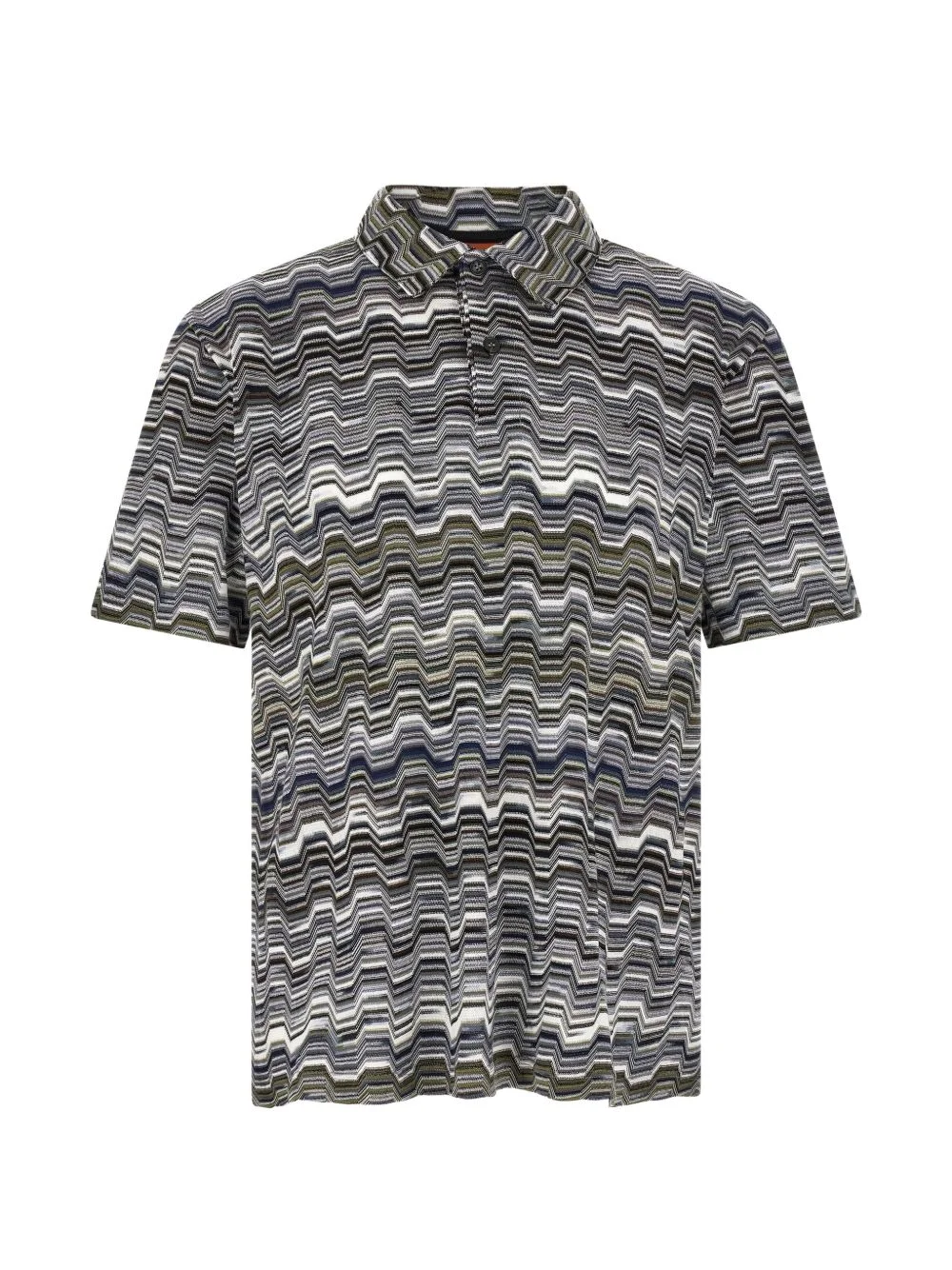 zig-zag jacquard polo shirt - 1
