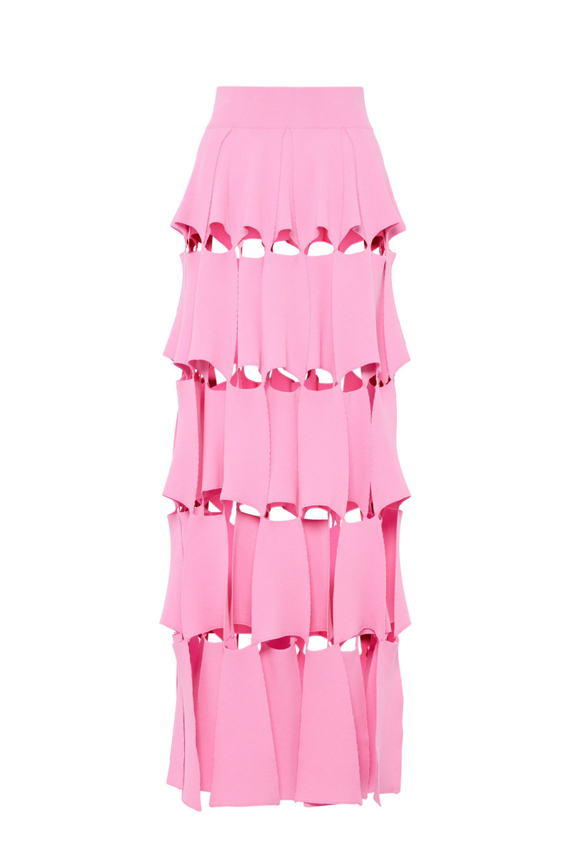 KNITTED MULTI TRAPEZE SKIRT PINK 5