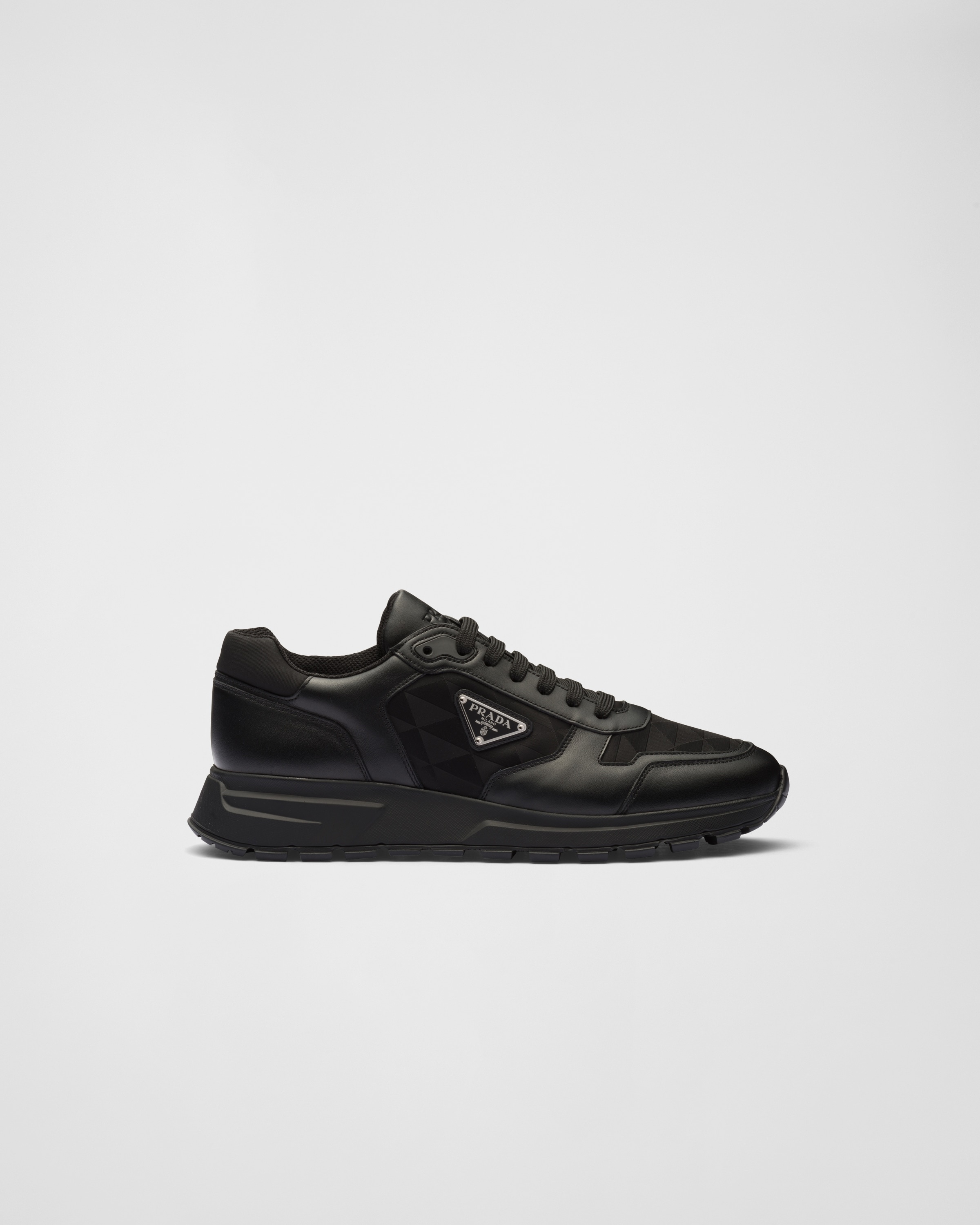 Leather and Re-Nylon high-top sneakers - 2