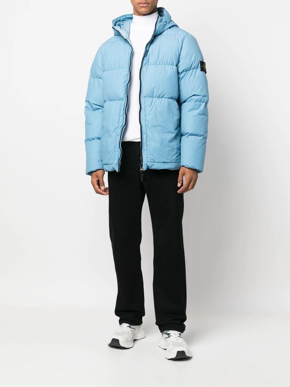 Compass-badge hooded puffer jacket - 2