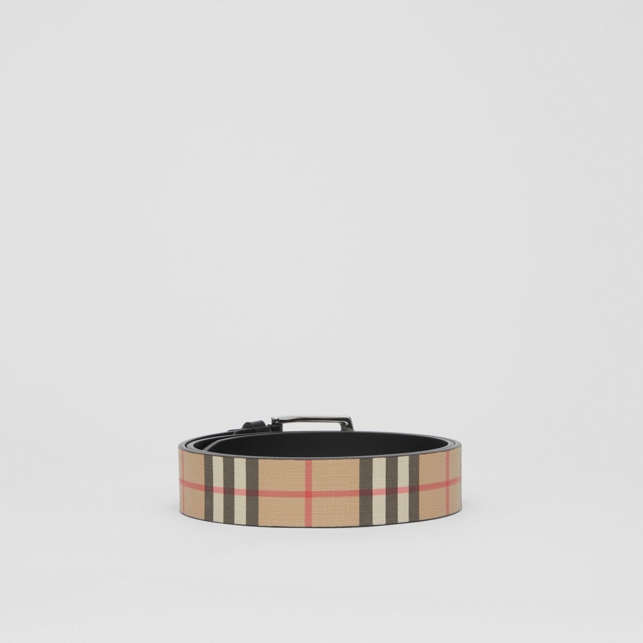 Vintage Check and Leather Belt - 5