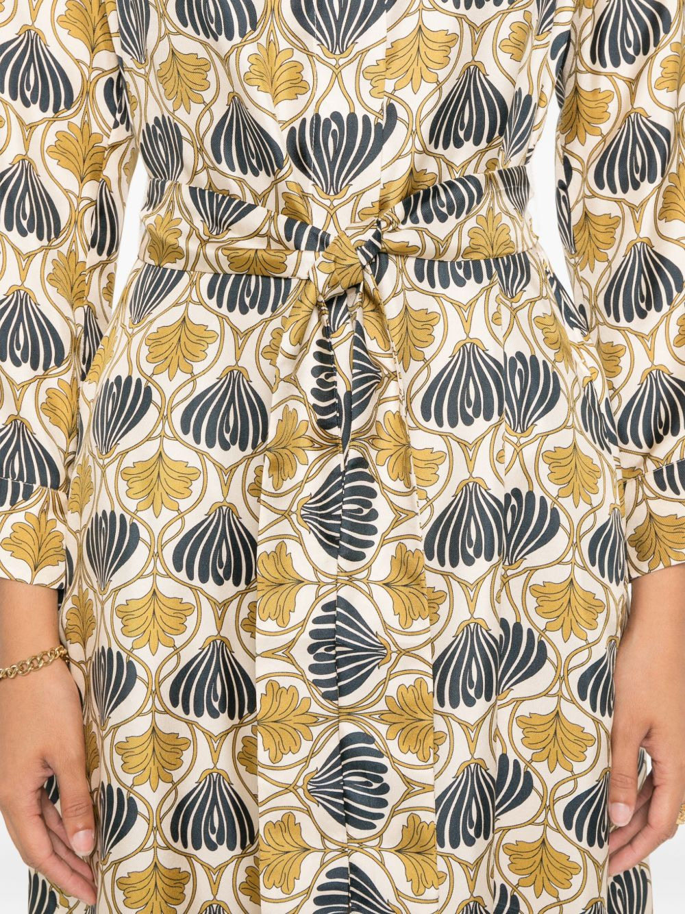 belted silk dress - 5
